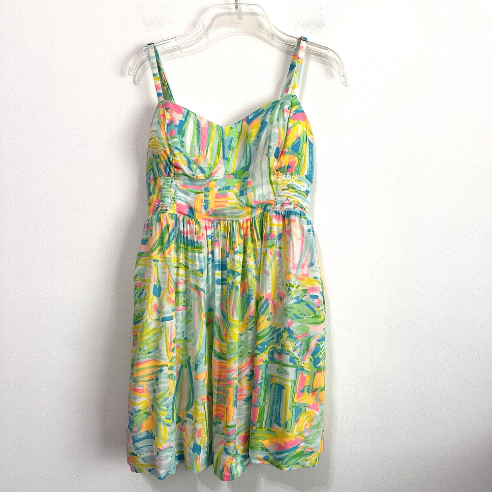 Lilly Pulitzer Christine Tropical Floral Sweetheart Dress 4 Lined‎ Summer Party